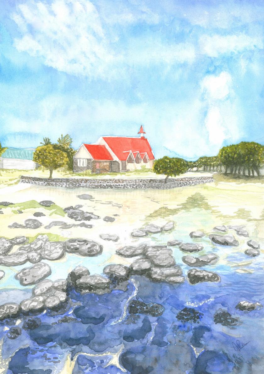 The Red Church in Cap Malheureux, Mauritius
